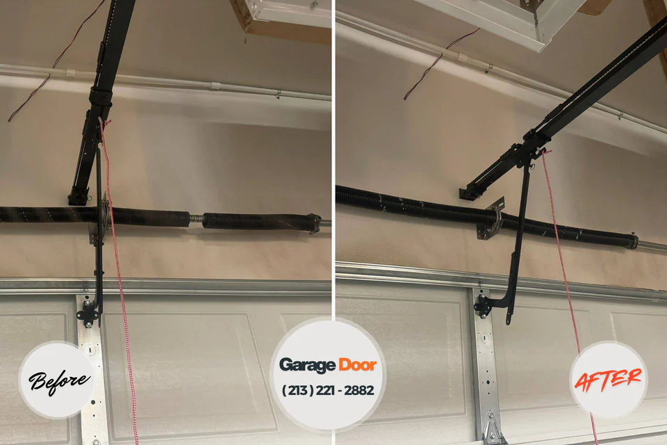 Before and after: garage door repair West Concord, MA